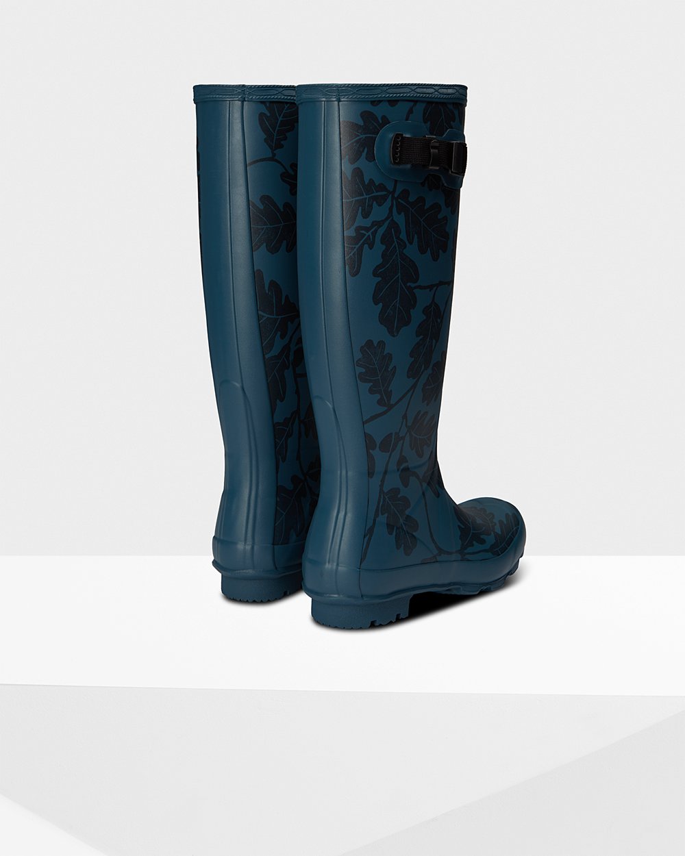 Galochas Altas Hunter Feminina Azuis - National Trust Print Norris Field - 02ROGUDVN